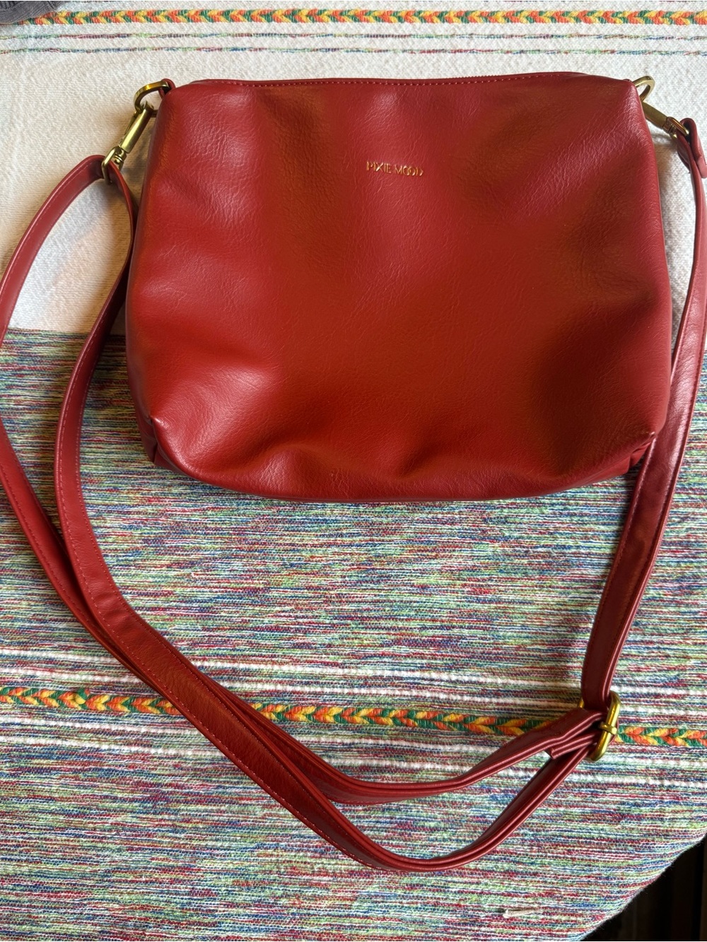 Pixie Mood Red Vegan Leather Crossbody Bag